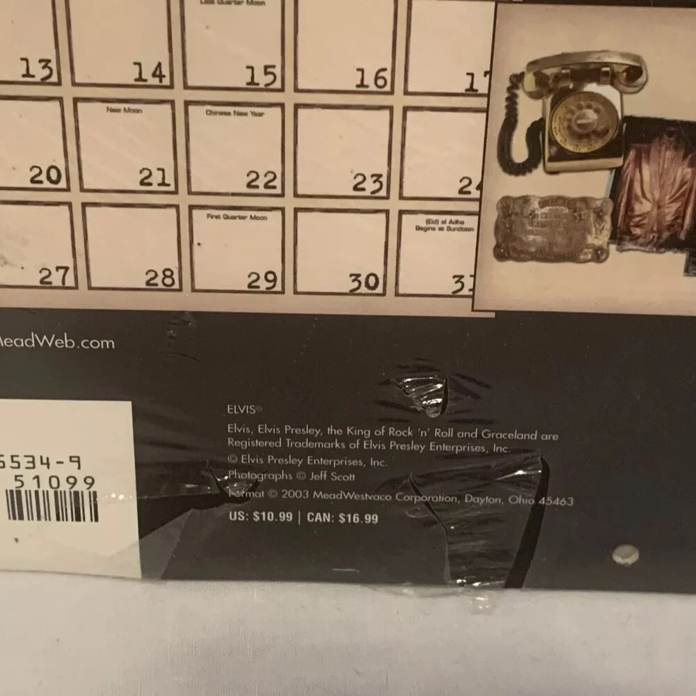 Elvis A 16 Month 2004 Calendar By Jeff Scott With Pictures of Elvis Memorabilia